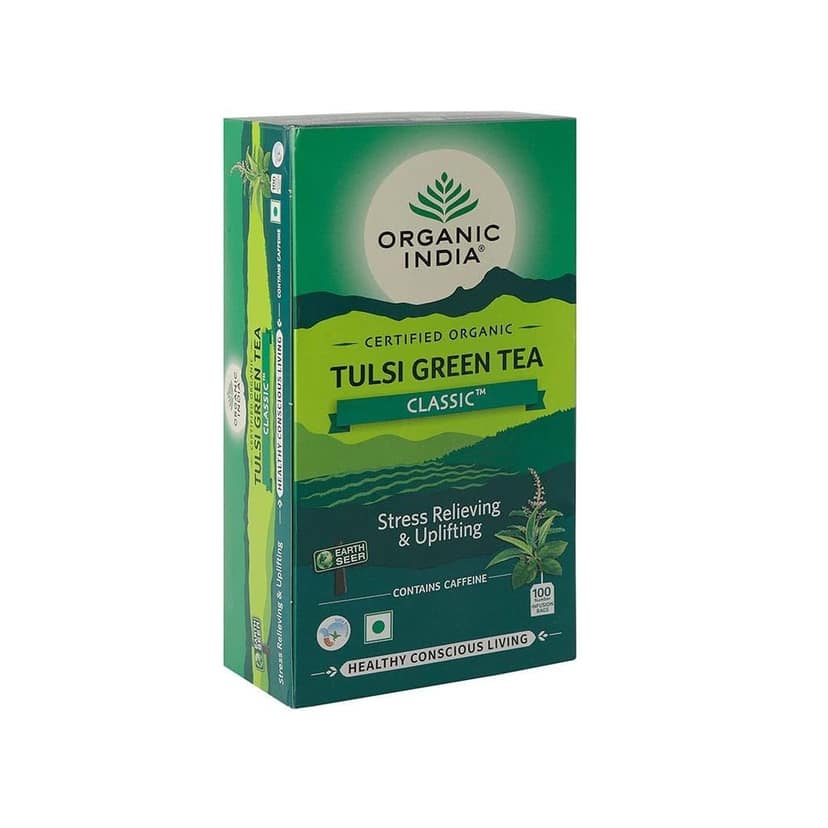 Organic India Tulsi Green Tea Classic 100 Teabags view 3
