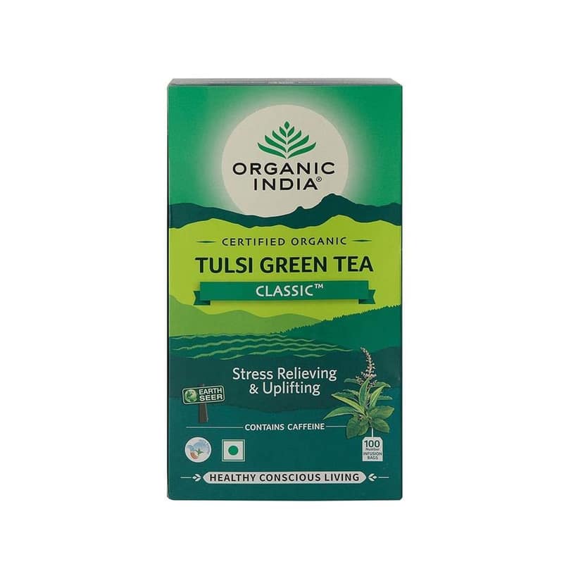 Organic India Tulsi Green Tea Classic 100 Teabags view 4