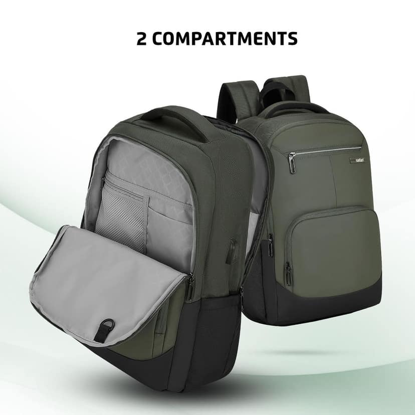 Nex 26L Laptop Backpack Bag for Men and Women, Ideal for Office Use/School/College, 2 Compartment, Rain Cover, Antitheft Pocket, USB Port, Trolley Sleeve & Organizer view 2