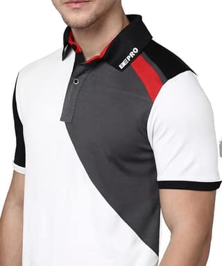 Bepro Men's Half Sleeve Polo T-Shirt with Collar and Button
