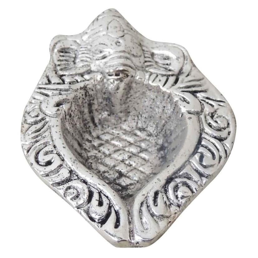 Aluminium Shankh Shape Deepak Oil Lamp for Religious Pooja Decor, Height : 0.5 Inch (ASMAS268 C) view 2
