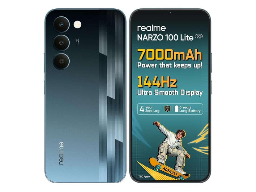 Realme Narzo 100 Lite 5G Smartphone, 6GB RAM, 128GB Storage - Thunder Black