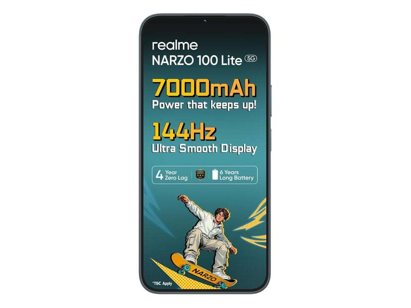 Realme Narzo 100 Lite 5G Smartphone, 6GB RAM, 128GB Storage - Thunder Black view 2
