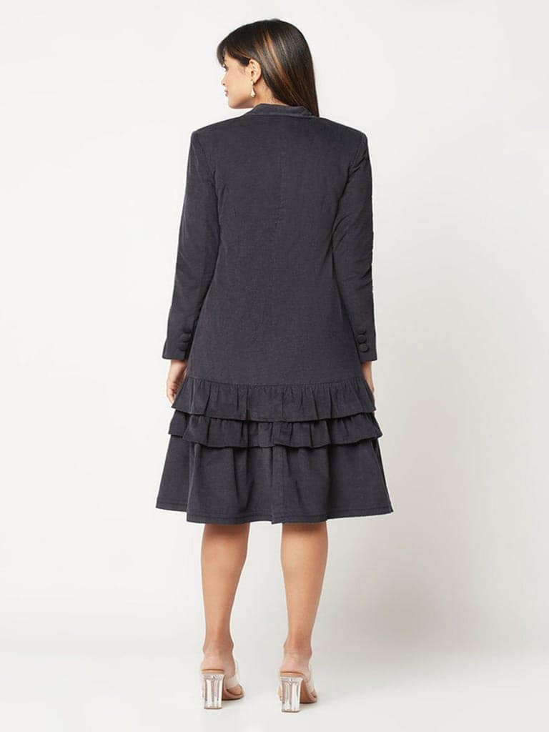 Navy Blue Corduroy Dress view 6