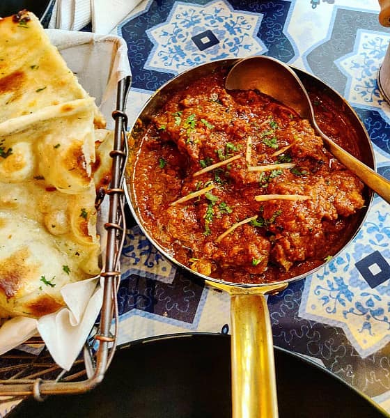 Mutton rara with cheese nan