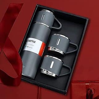 500ML Vacuum Flask Set Vacuum with 2 Cups SS 304 | Solo Gift Customized Water Bottle | Personalized Water Bottle | Gifts for Boyfriend/Girlfriend | Corporate Gifts (Assorted colors) view 2