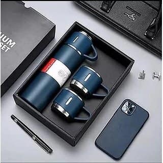 500ML Vacuum Flask Set Vacuum with 2 Cups SS 304 | Solo Gift Customized Water Bottle | Personalized Water Bottle | Gifts for Boyfriend/Girlfriend | Corporate Gifts (Assorted colors) view 3