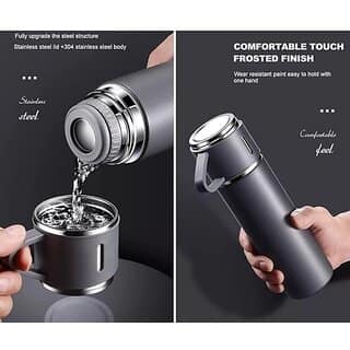 500ML Vacuum Flask Set Vacuum with 2 Cups SS 304 | Solo Gift Customized Water Bottle | Personalized Water Bottle | Gifts for Boyfriend/Girlfriend | Corporate Gifts (Assorted colors) view 9