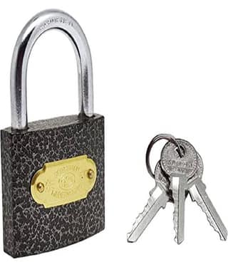 Pressing Hard Stainless Steel black Finish Lock with 3 Key (lock 63 mm )