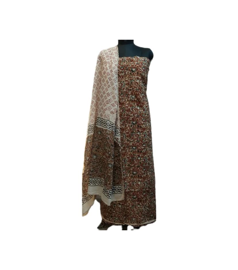 Gulmohur Cotton Ajrakh Suit view 2