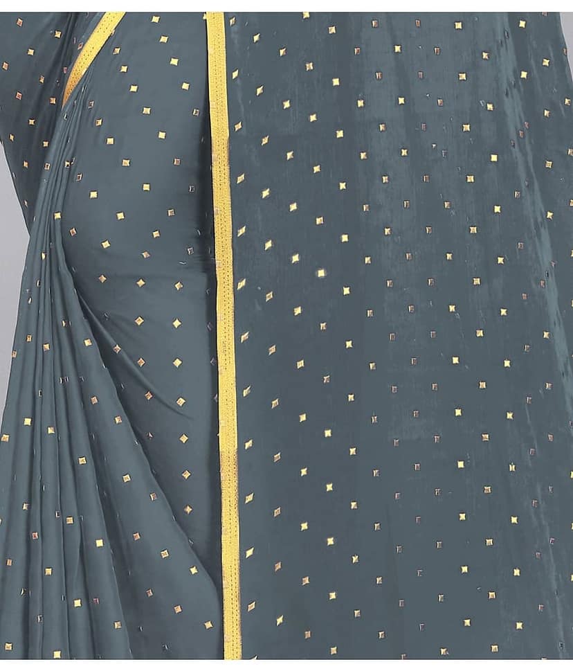Rhey Chiffon Printed Saree With Unstitched Blouse Piece ( Yellow ) view 2