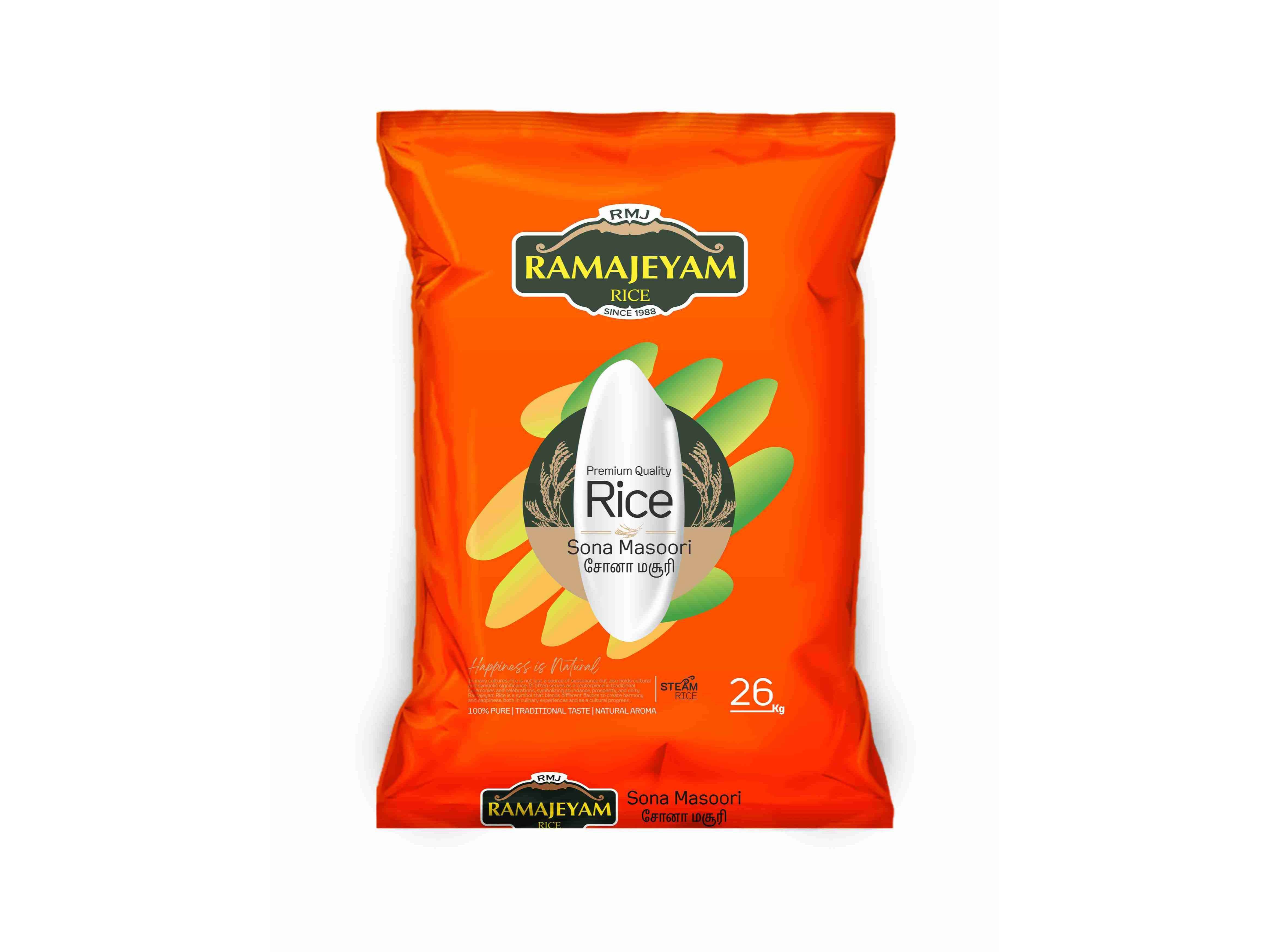 Ramajeyam Steam Sona Masoori Rice 26kgs
