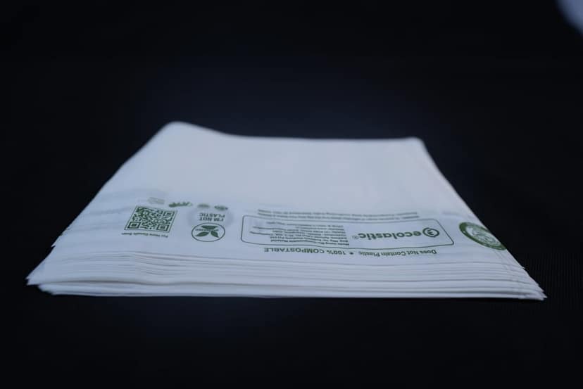 100% Compostable Pouches - 9 x14 inches - 100 pcs/kg I white colour I Pack of 3 KG