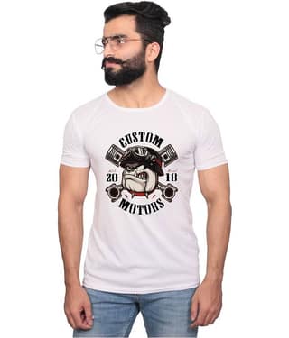 Nityanand Enterprises White Cotton Blend T-Shirt