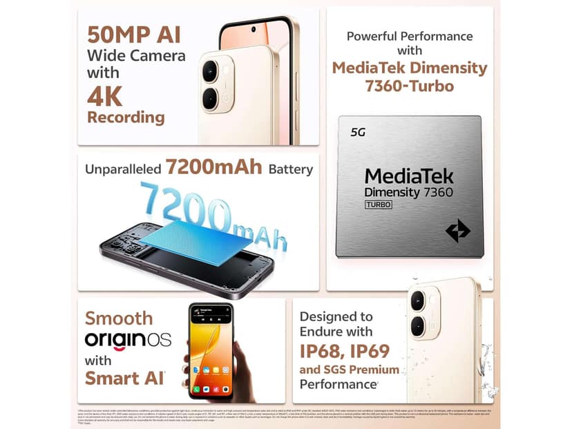Vivo Y51 Pro 5G (8GB RAM, 256GB Storage) 5G Mobile Phone with FHD+ Display, Smooth Performance & Powerful Battery - Noble Gold view 4