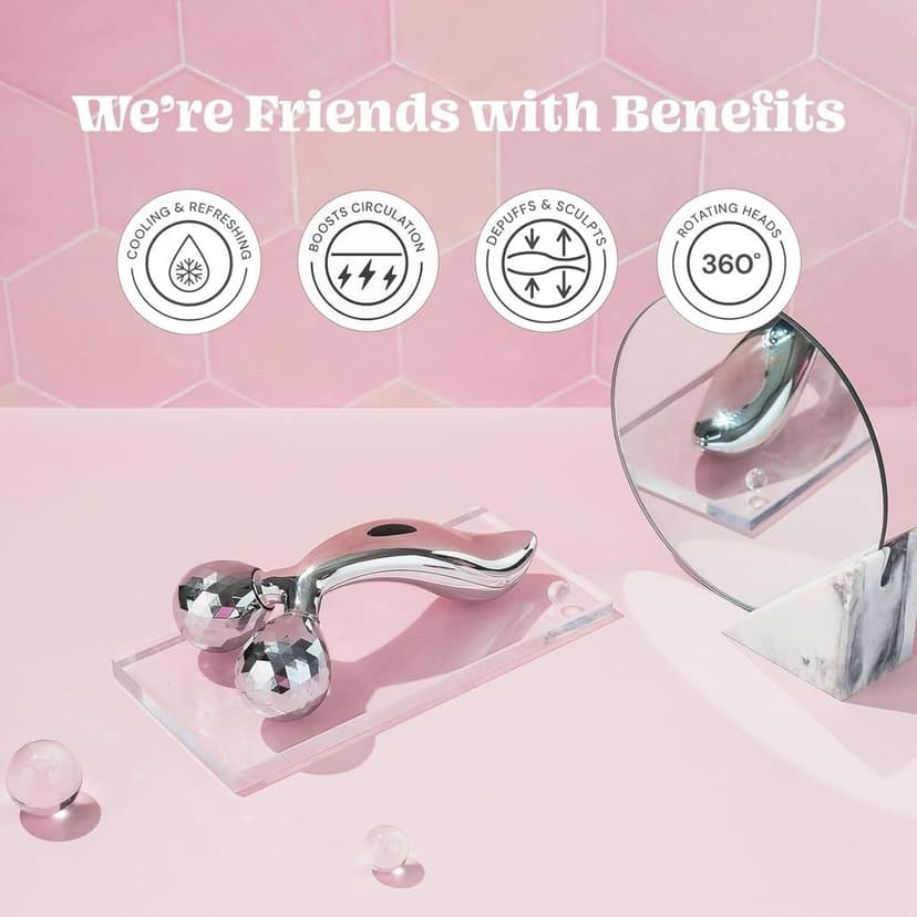 Qawvler Manual 3D Massager Roller 360 Rotate Face Full Body Shape for Skin Lifting Wrinkle Remover Massager Pack of 1 (Silver) view 10