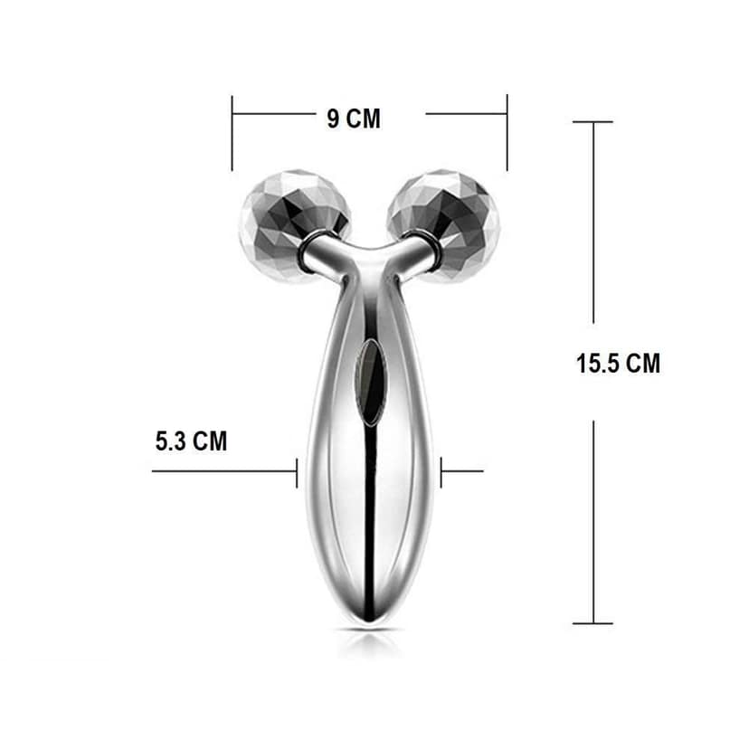 Qawvler Manual 3D Massager Roller 360 Rotate Face Full Body Shape for Skin Lifting Wrinkle Remover Massager Pack of 1 (Silver) view 3