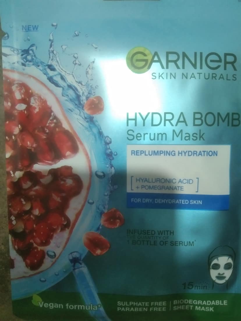 Garnier serum mask hydra bomb pomegranate