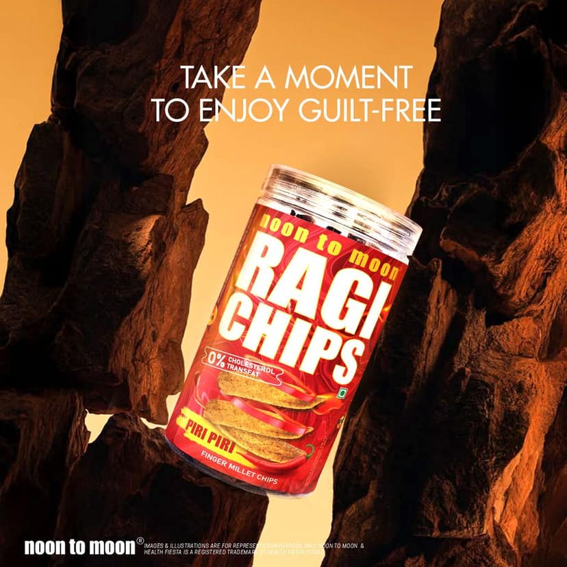 Ragi Chips-Assorted Flavours-Piri Piri, Cream and Onion & Desi Masala (3x150g) view 2