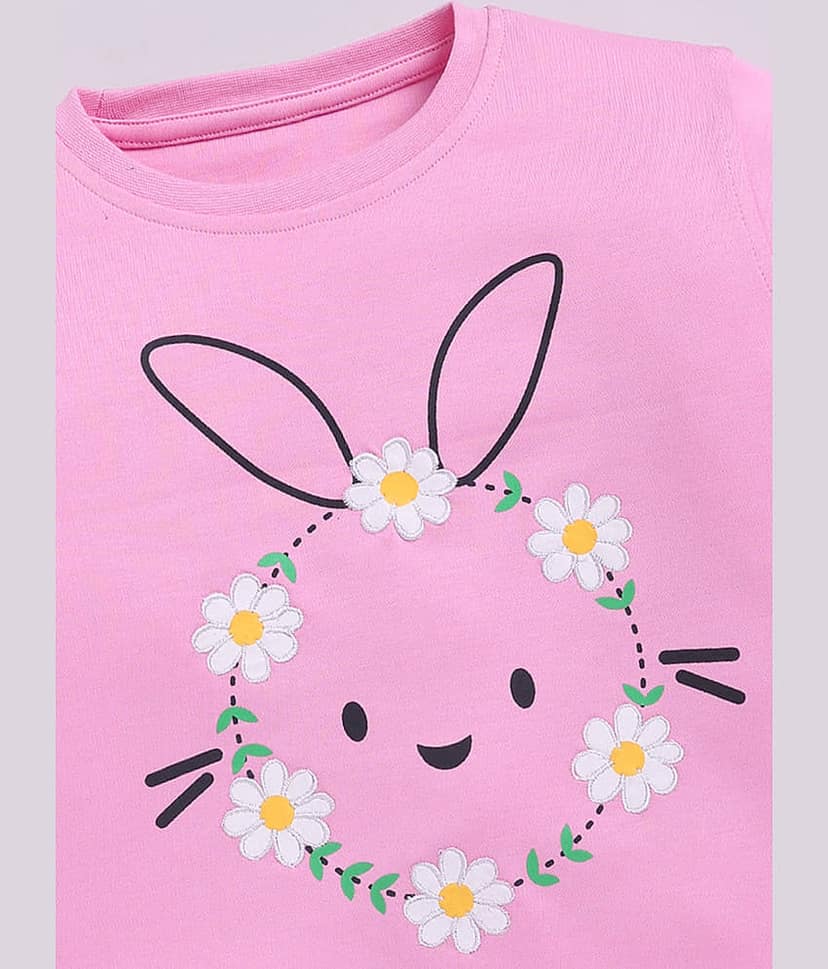 CUTOPIES Pack of 1 Girls Cotton Sweatshirt ( Pink ) view 2