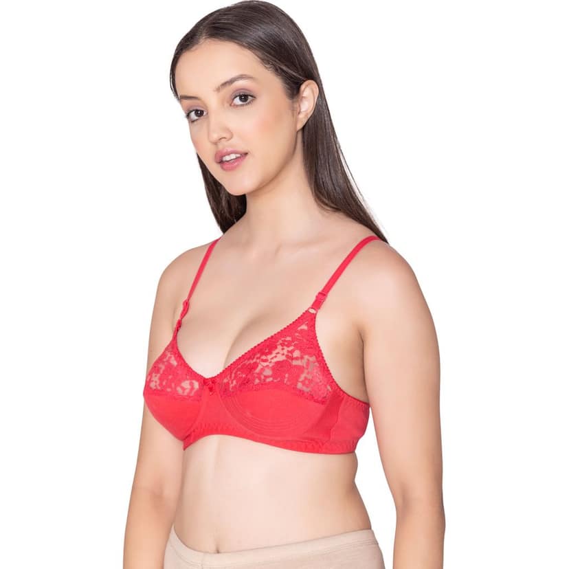 Bodycare polycotton wirefree adjustable straps designer net cup non padded bra-1535B view 2