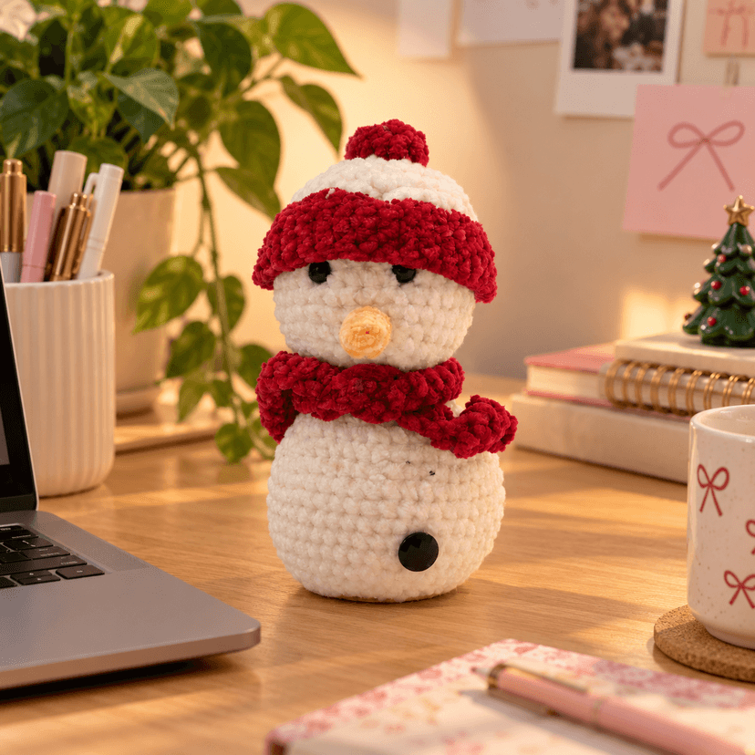 Handmade Snowman Decorative Toy for Christmas and Festive Decoration view 2