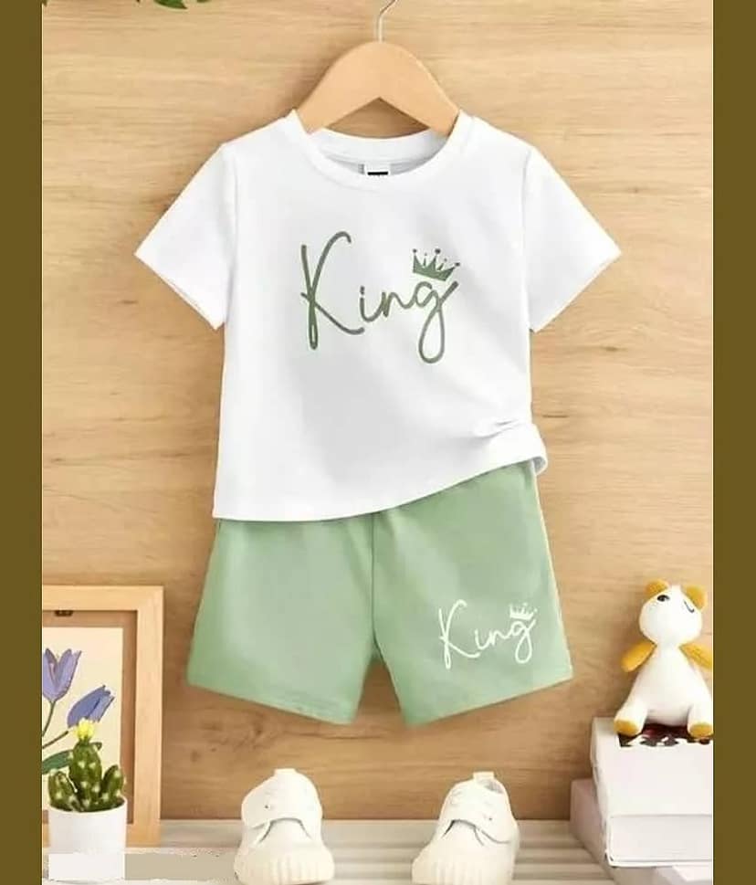 CUTEVIBE Pack of 1 Unisex for Baby Cotton Blend T-Shirt & Shorts ( White )