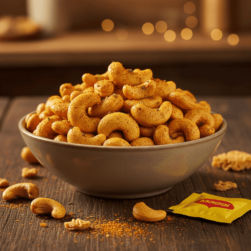 Maa Roots Classic Noodle Masala Cashew Nuts 200g | Noodle Masala Style Flavoured Kaju | Konkan Cashews | Spicy, Savoury Crunchy Snack view 3