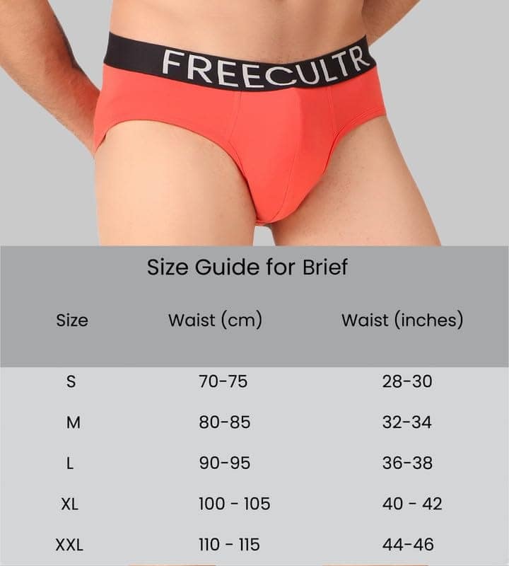 Freecultr Men's Underwear Organic Cotton (Ultrasoft Waistband) Premium Snug-Fit Brief Pack of 1-Coral view 7