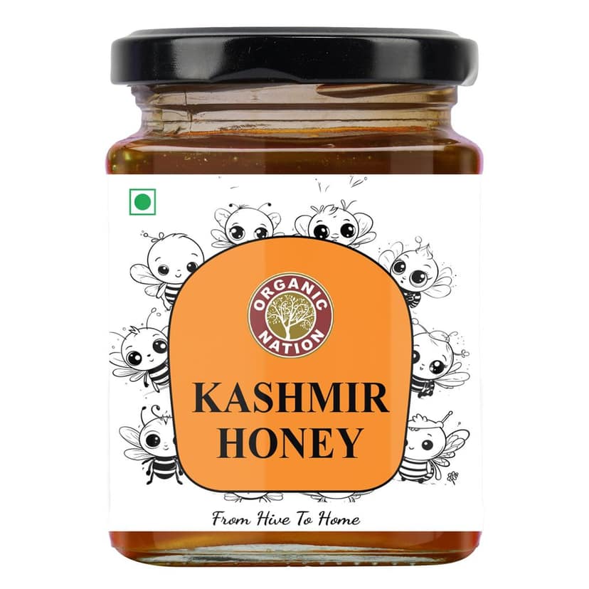 Organic Nation Kashmir Honey 325g � 100% Pure, Unprocessed & Raw | Natural Immunity Booster | No Added Sugar | Rich in Antioxidants