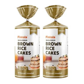 Pintola Organic Wholegrain Brown Rice Cakes (All Natural, Unsalted) (Pack of 2)