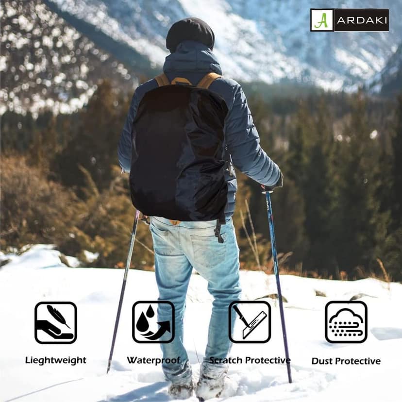 Waterproof Backpack Rain Cover with Pouch, Elastic Adjustable view 7