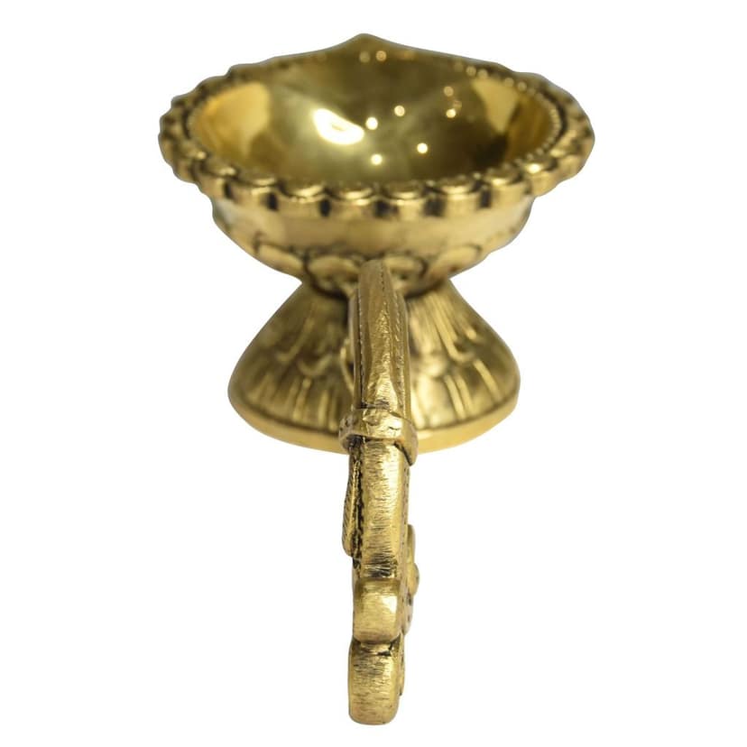 Brass Table Decor Deepak, Oil Lamp - Devotional Brass Oil Lamp for Home, Height : 3 Inch (BSMAS1503 E) view 5