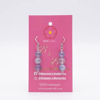 Violet Bead Drop Earrings