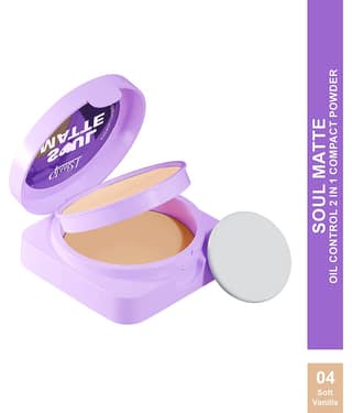 Glam21 Soul Matte Oil Control 2 In 1 Compact Powder | 2 Matte Shades Compact Soft Vanilla, 18 G