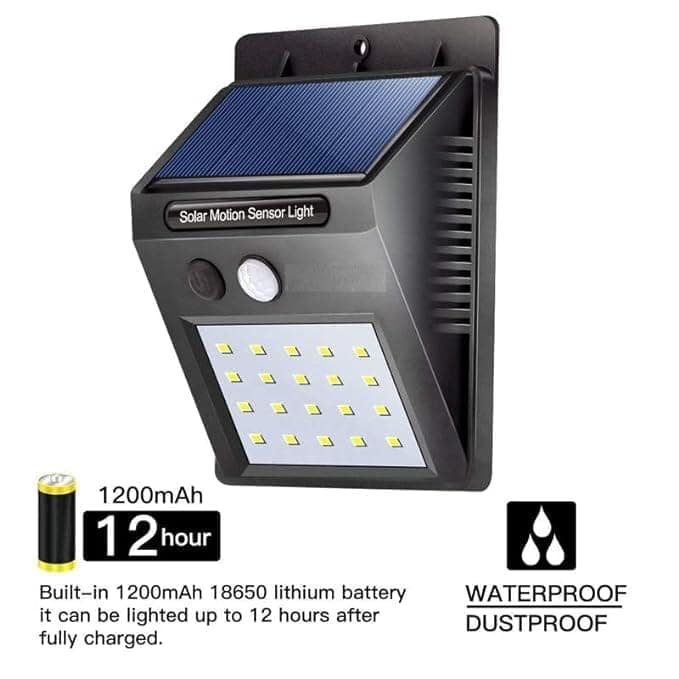 DAYBETTER 20 Led Solar Motion Sensor Light, Plastic Outdoor Weatherproof for Driveway Garden Path Yard Outdoor, Home Decoration White (Pack of 2) DA-B39 view 2