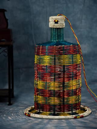 Handmade Multicolor Whimsical Bamboo Lamp