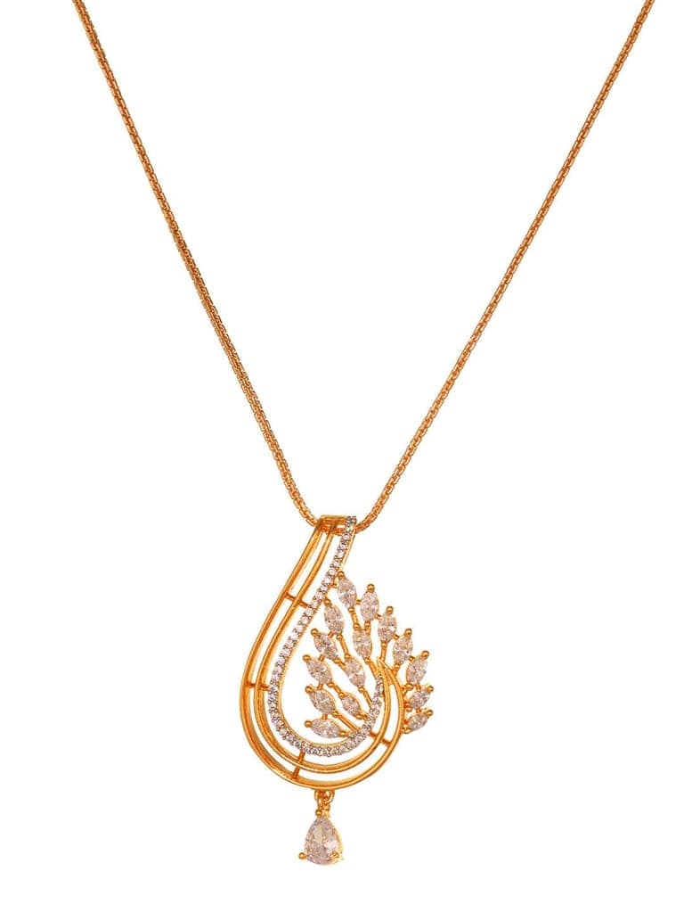 Gold Plated AD Statement Filgree Locket Jewellery Set view 3