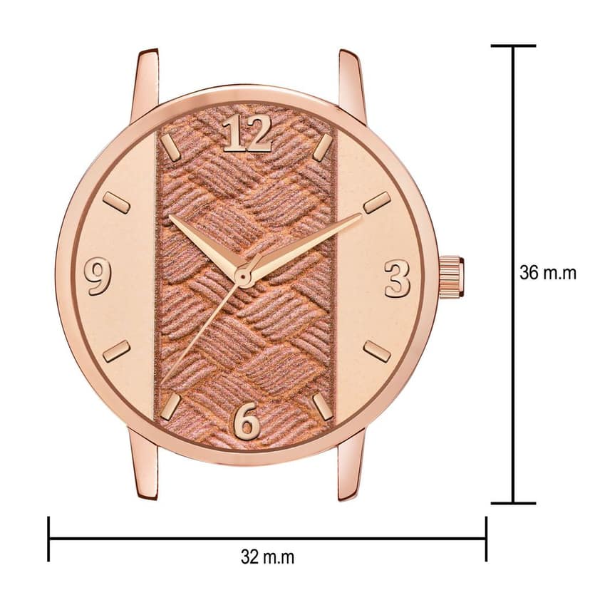 Loretta MT-397 Peach Leather Belt Slim Dial Women & Dial Watch view 3