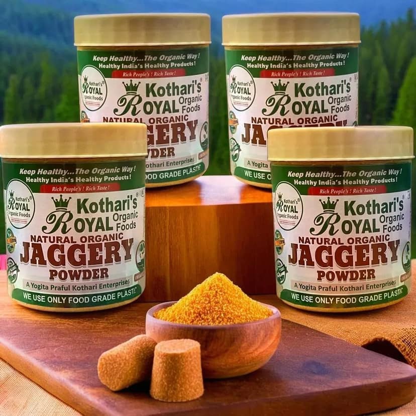 Kothari's Royal Organic Jaggery Powder 390 GM Sugarcane Jaggery Powder/Natural Organic Gud Powder/Gur/Gud/