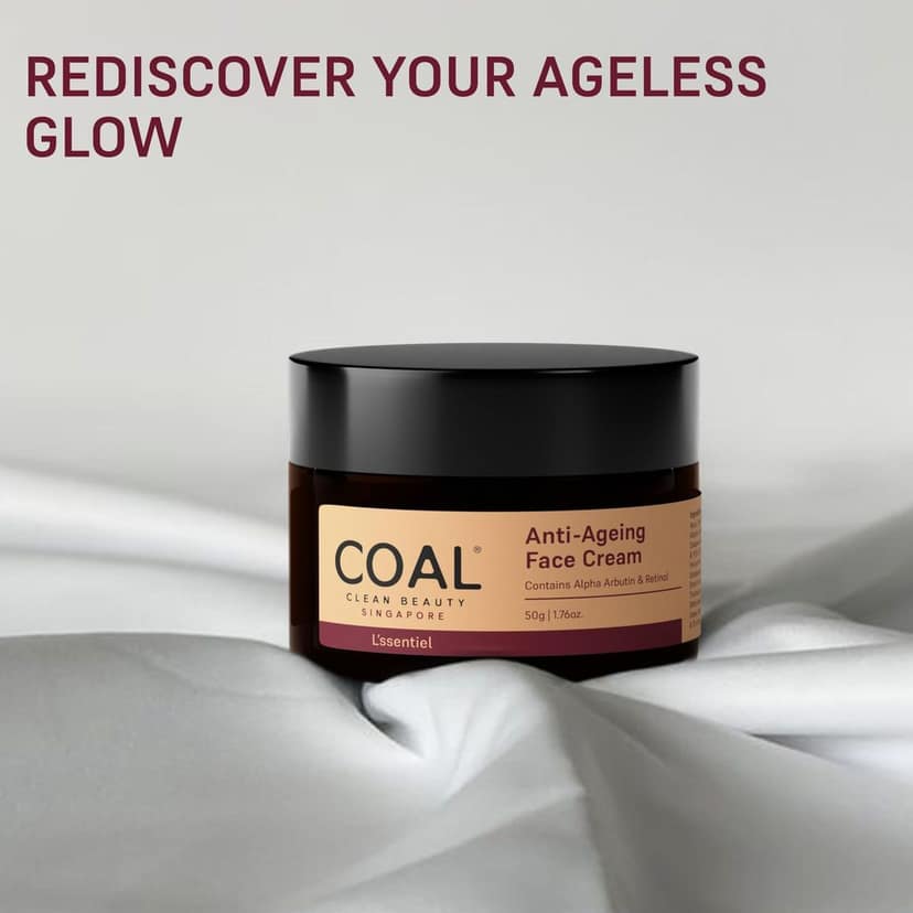 COAL Clean Beauty Anti-Ageing Face Cream with Retinol & Alpha Arbutin | Slows Premature Ageing & Reduces Fine Lines and Wrinkles| Women | All Skin Types | 50g view 6