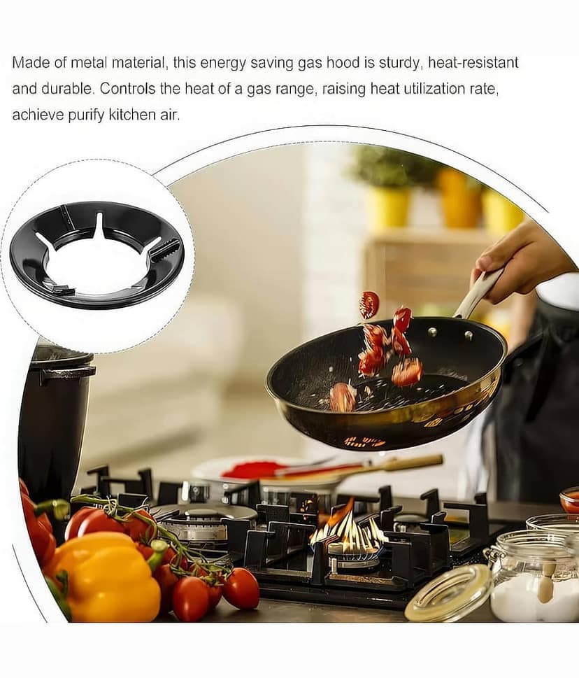 HORSE FIT Gas Saver Burner Stand Gas Chula/Burner Cover Gas Flame Saving Burner Protector from Wind Gas Stove Stand for Burner Gas Stove Accessories Gas Ring for Indian Gas view 2