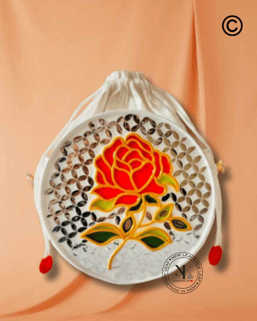Blushing Rose Lippan Art Potli Sling Bag