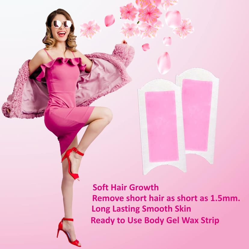 Masking Full Body Gel Waxing kit for All Skin Type, Ready to use Gel Wax Strip Hair Removal for Women, 1 pack - 08 Strip with 2 Pre & 2 Post Wipe, pack of 4 view 4