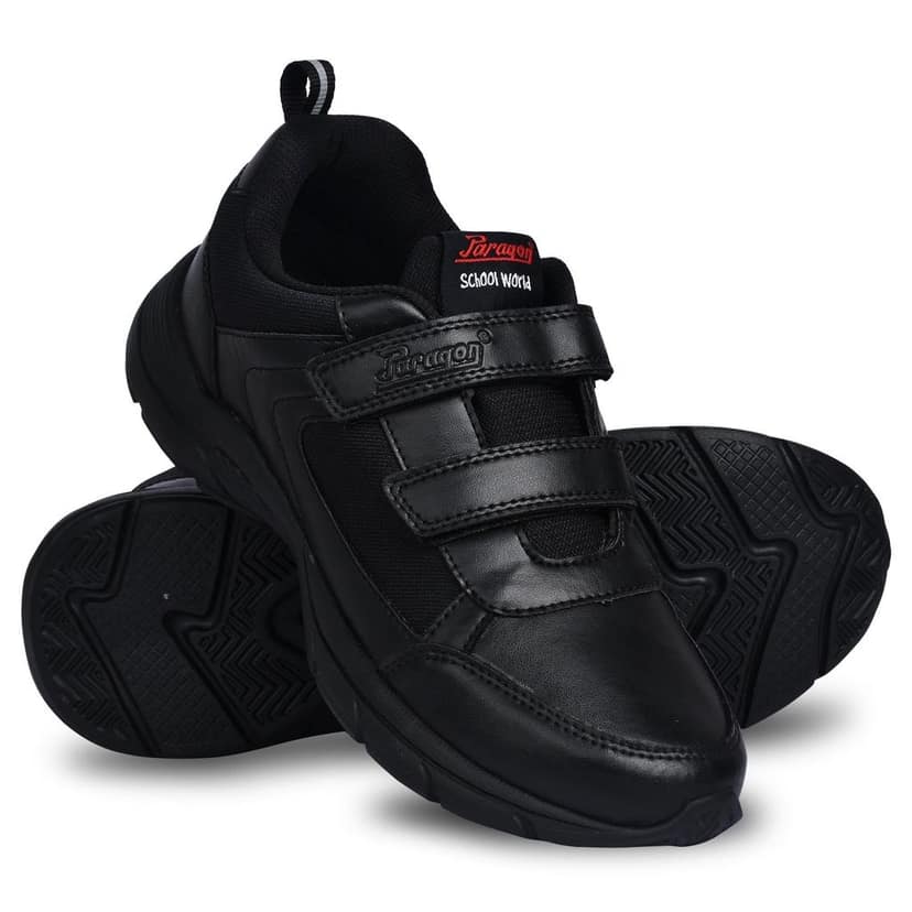 Paragon Ultra Comfortable, Lightweight and Durable Boy's & Girl's Black School Shoes for Everyday Use | Black Uniform Shoes with Velcro Closure and Breathable Outer Fabric view 5