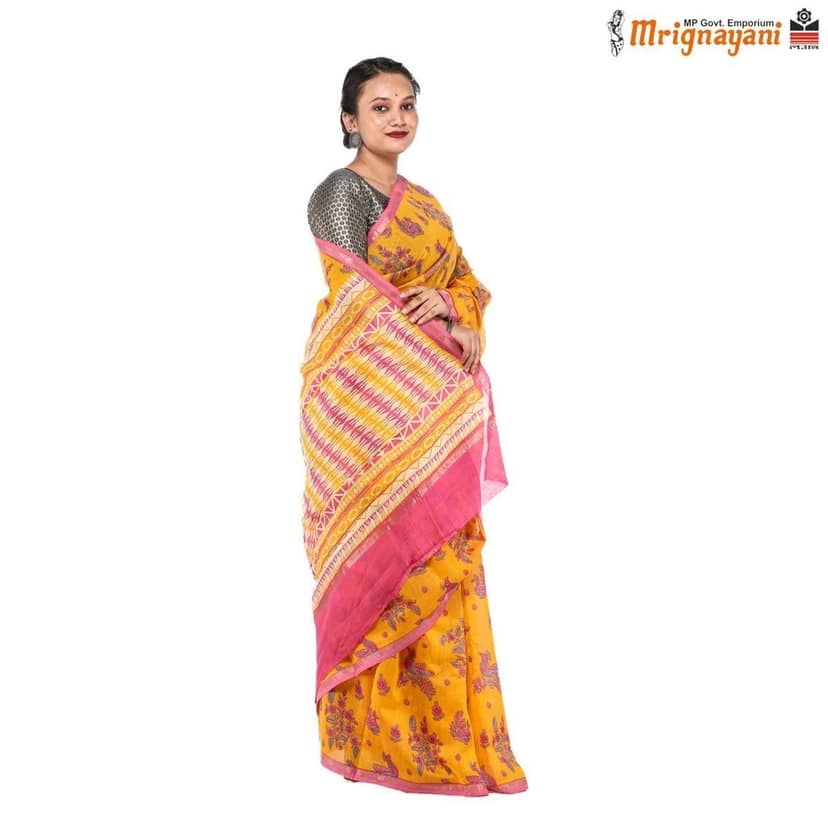 HANDLOOM CHANDERI SILK SAREE WITH BLOUSE (SKU - 1SC114310522 , SAREE - 1247) view 2