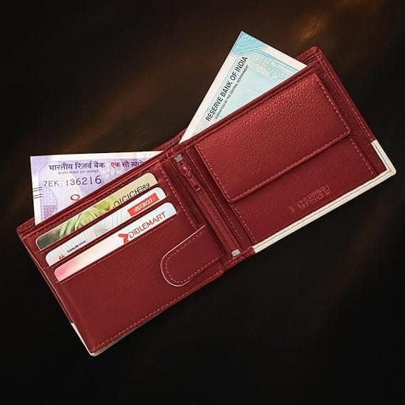 URBAN FOREST Seattle Red/Sand Leather Wallet for Men view 2