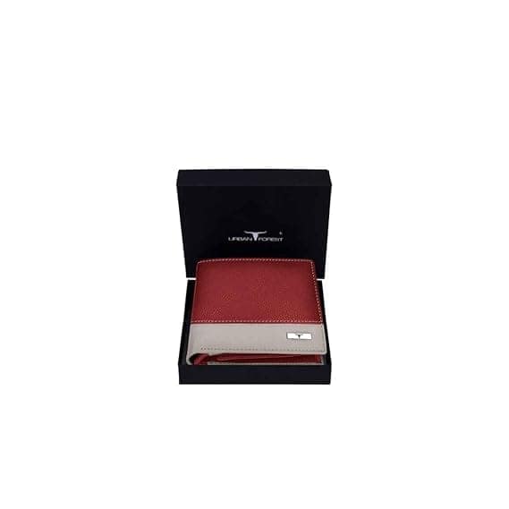 URBAN FOREST Seattle Red/Sand Leather Wallet for Men view 5