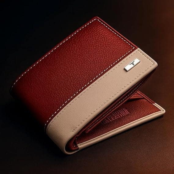 URBAN FOREST Seattle Red/Sand Leather Wallet for Men view 6