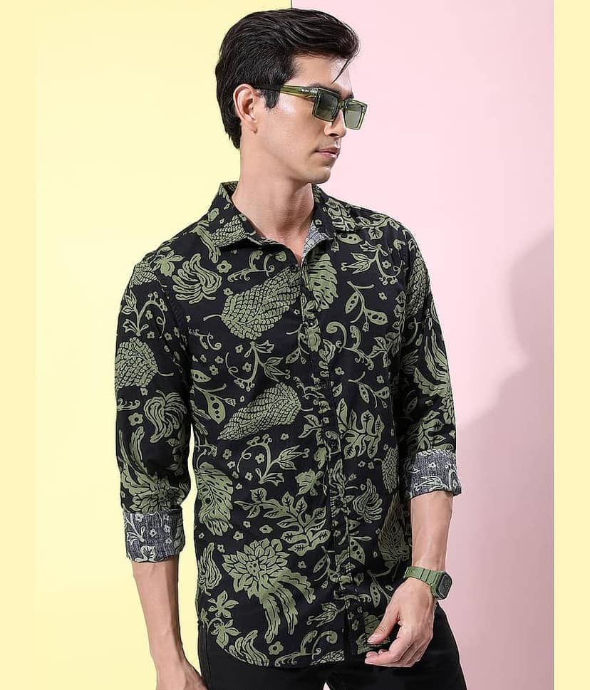 Ketch 100% Cotton Slim Fit Printed Full Sleeves Men's Casual Shirt - Lavender ( Pack of 1 ) view 6